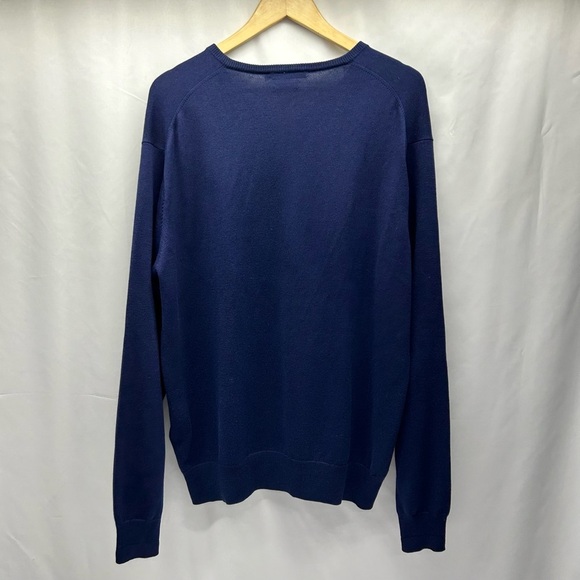 Peter Millar Men's V-Neck Navy Sweater XL Silk/Cashmere/Cotton Blend Luxurious - Picture 2 of 13